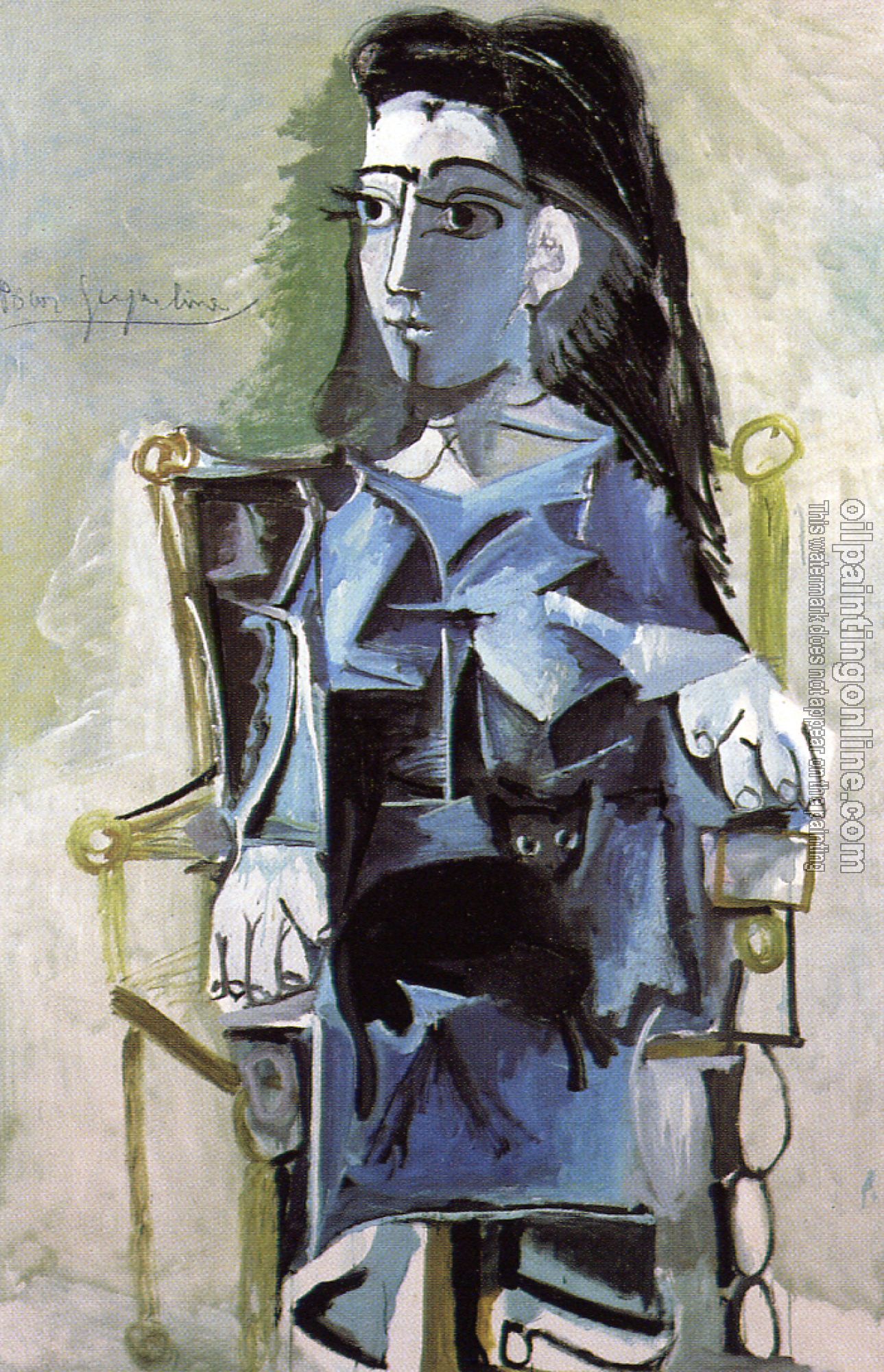 Picasso, Pablo - jacqueline seated with her black cat